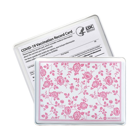 Vaccine Card Holder, Medicare Card Holder, Vaccine Card Protector, Vaccine  Card Sleeve, Medical Card Holder - Vintage Pink Rose