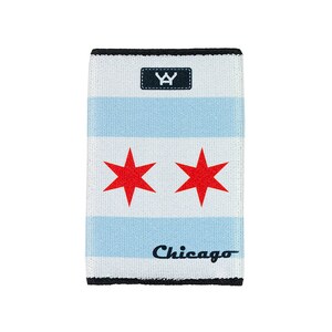 YaYwallet - Portatarjetas de crédito, Cartera delgada, Cartera de tarjeta de crédito, Cartera para bolsillo delantero o monedero pequeño, Cartera minimalista - Bandera de Chicago