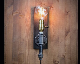 Plug in Sconce-Table lamp-Wall sconce-Steampunk lamp-Rustic home decor-Gift for men-Farmhouse decor-Home decor-Desk accessories-Bedside lamp