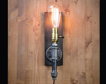 Plug in Sconce-Table lamp-Wall sconce-Steampunk lamp-Rustic home decor-Gift for men-Farmhouse decor-Home decor-Desk accessories-Bedside lamp