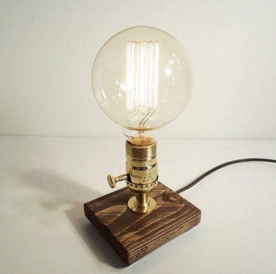 lamp-Desk lamp-Edison Steampunk lamp-Rustic home decor-Gift for men-Farmhouse  decor-Home decor-Desk accessories-Industrial lighting