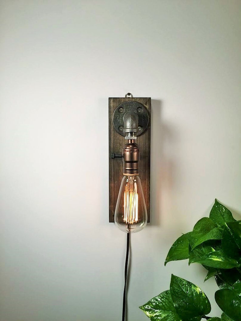 sconce hanging lamp-Desk lamp-Edison Steampunk lamp-Rustic home decor-Gift for men-Farmhouse decor-Home decor-Desk accessories-Industrial lighting