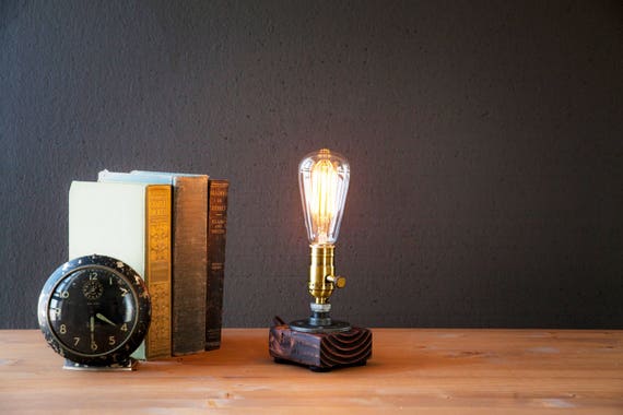 lamp-Desk lamp-Edison Steampunk lamp-Rustic home decor-Gift for men-Farmhouse  decor-Home decor-Desk accessories-Industrial lighting