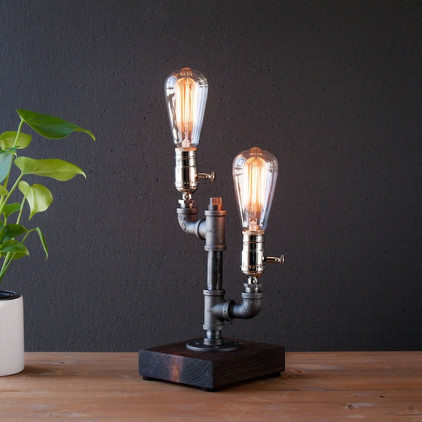 Unique Steampunk industrial table or desk lamp