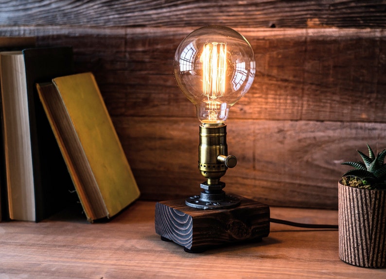 Table Lamp Desk Lamp Edison Steampunk Lamp Rustic Home Etsy