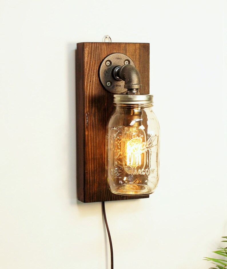 Mason Jar Sconce Lamp Rustic Home Decor