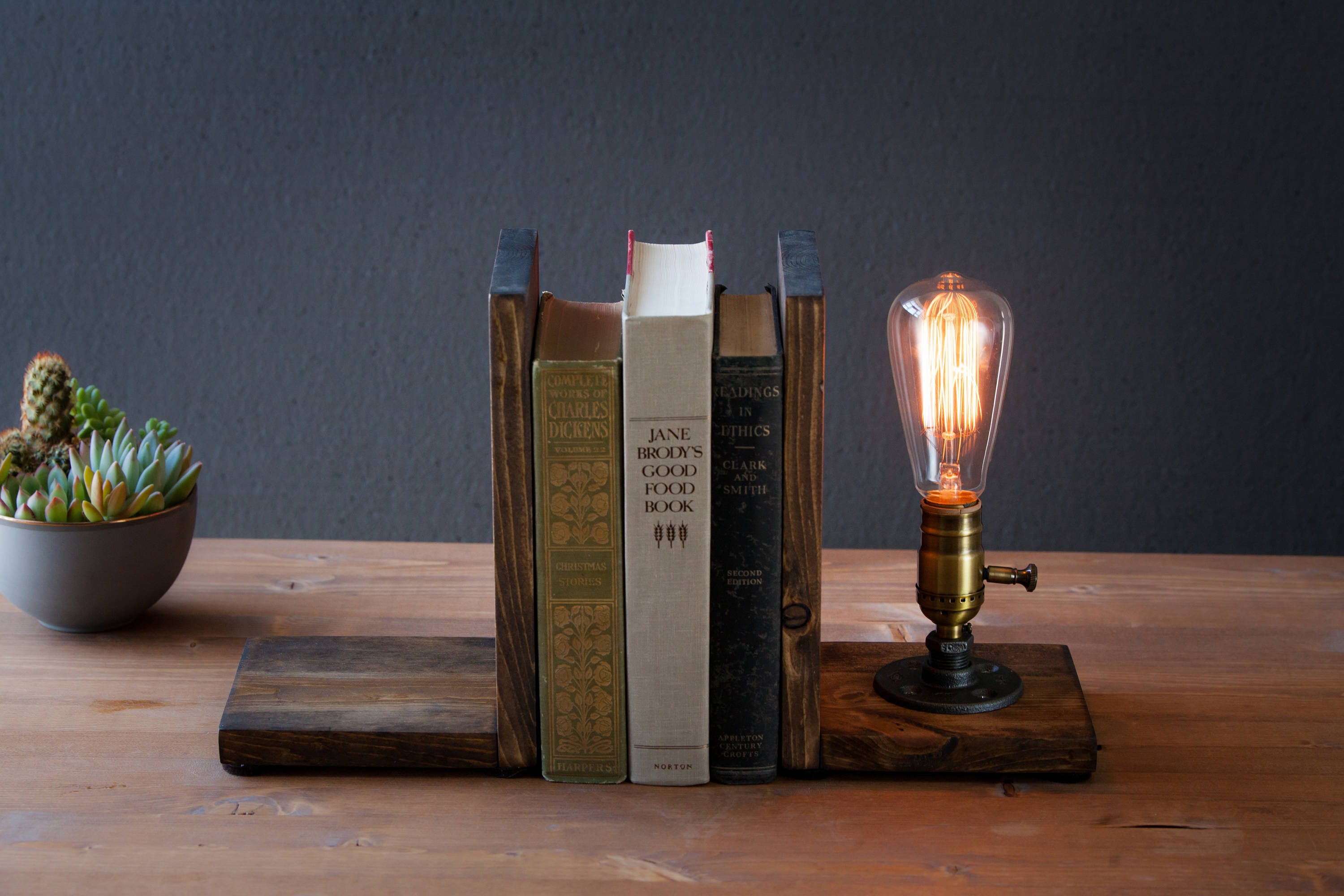 Bookend Lamp/rustic Home Decor/industrial Lamp/steampunk Etsy Australia