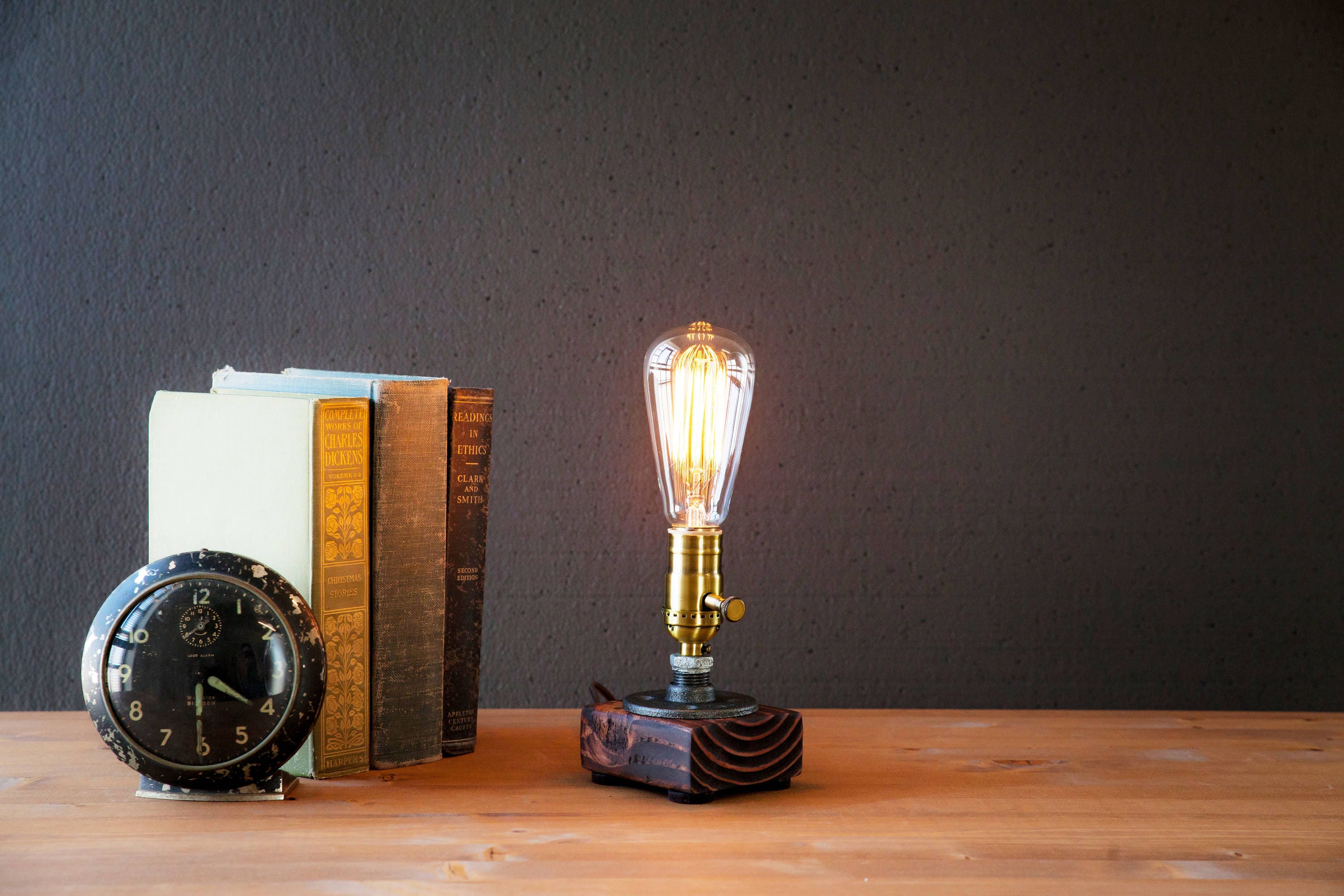 Table lamp-Desk lamp-Edison Steampunk lamp-Rustic home decor-Gift for…
