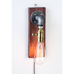 The Walter Edison Wall sconce-Plug in Sconce-Tablelamp-Steampunk lamp-Rustic home decor-Gift for men-Farmhouse decor-Bedside lamp image 7