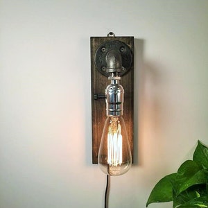 The Walter Edison Wall sconce-Plug in Sconce-Tablelamp-Steampunk lamp-Rustic home decor-Gift for men-Farmhouse decor-Bedside lamp Bild 4