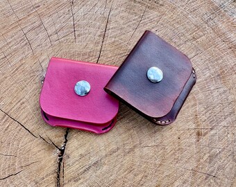 Hand Stitched Leather Coin Pouch | Veg Tan EDC, Custom Colors