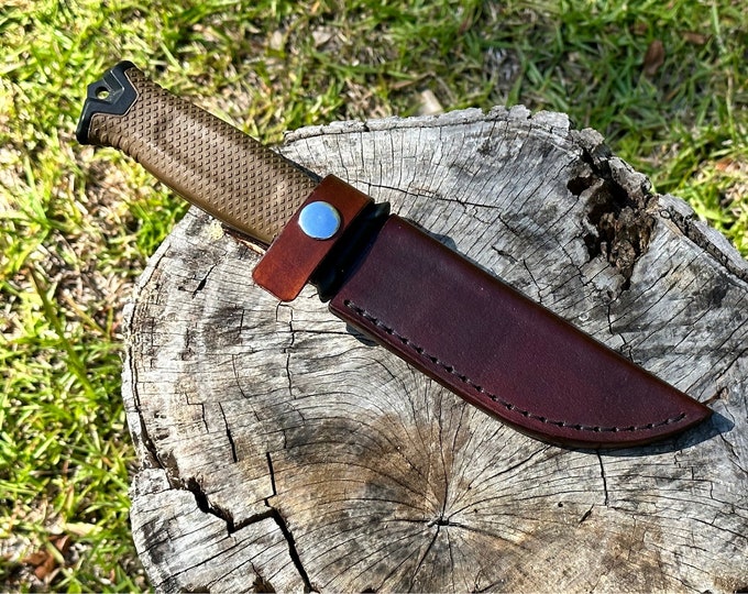 Gerber Strongarm Knife Sheath Brown Leather Bushcraft EDC Mens Gift