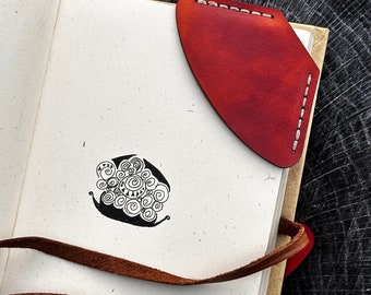 Personalized Leather Corner Bookmark | Hand Stitched, Embossed