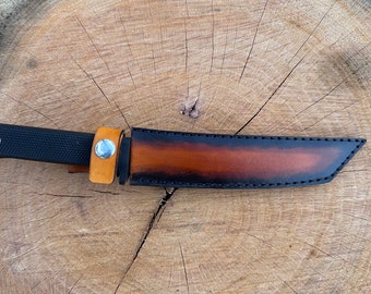 Skórzana pochwa na nóż | Cold Steel Tanto | Niestandardowe i spersonalizowane | Bushcraft | EDC | Prezent dla mężczyzny | Ojciec | Drużba | Prawa lub lewa