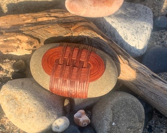 Leather Wrapped Rock, Zen Rock, Large Rock, “Falling In”