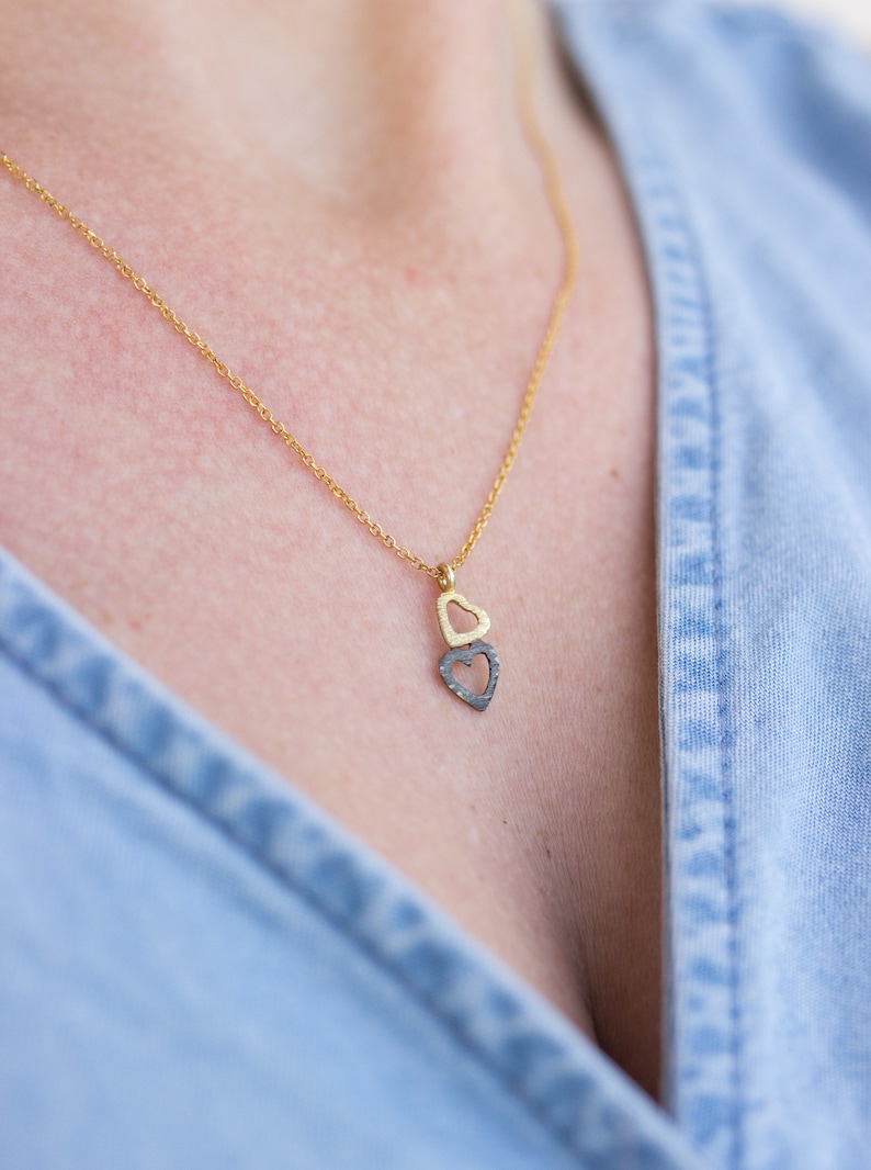 Tiny Gold Heart Necklace 14K Heart Necklace Greek Necklace Gold Jewelry Solid Gold Heart Necklace Dainty Gift Bridal Necklace Gift