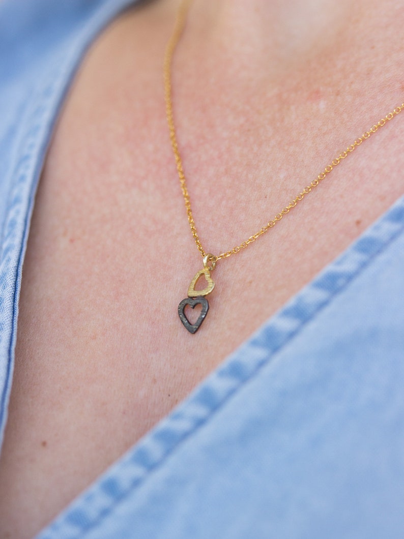 Tiny Gold Heart Necklace 14K Heart Necklace Greek Necklace Gold Jewelry Solid Gold Heart Necklace Dainty Gift Bridal Necklace Gift