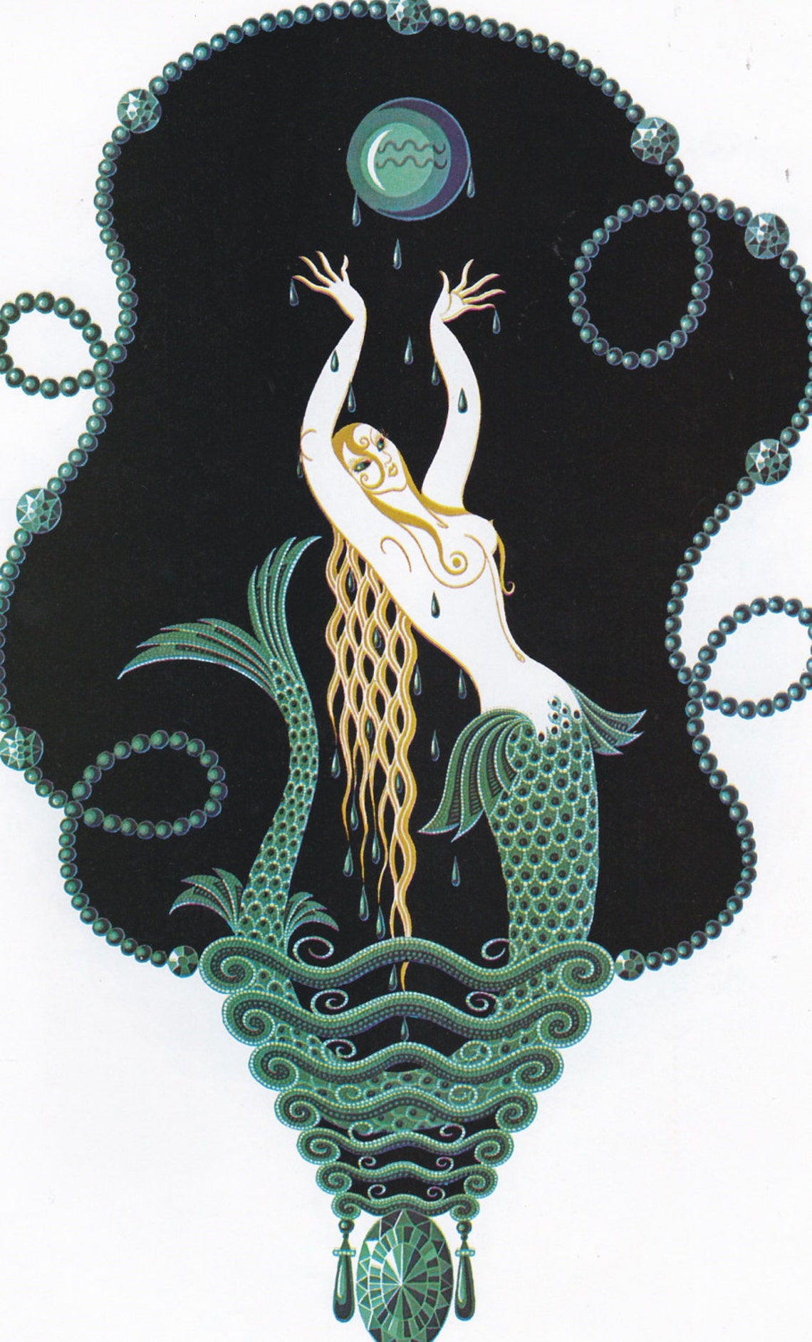 Erte Print Book Plate. Art Deco Design. Original Vintage Art Print ...