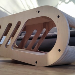 Coffee Table, Mid-century console, media design cabinet, modern design furniture - NATURAL