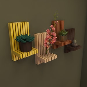 Mid century flower stand, wall mounted flower stand, parametric flower stand, gift flower stand