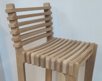 SET 2 - Bar stool, designer chair, modern chair, parametric furniture, wooden stool, bar chair, scandinavian design