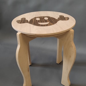 funny stool, children&#39;s stool, adult stool, stool with your own design - smile