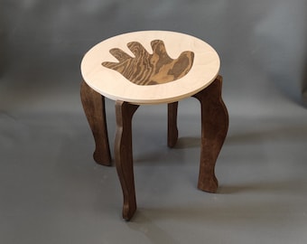 Small Wooden Stool, Scandinavian decor side table Short Wooden Stool, Scandinavian Stool