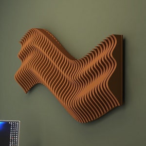 Large wall decoration, spatial wall decoration, wave-shaped wall decoration, living room wall decoration