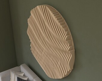 Owalna dekoracja ścienna w kształcie fali, Wystrój ściany salonu, Dekoracja ściany do biura, oryginalny dodatek do zawieszenia na ścianie