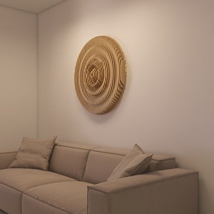 Oval large wall decoration, 3D wall picture, parametric decorations for the living room