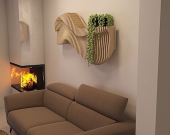 Parametric Shelf, waves hanging shelf, shelf above the sofa,spatial wall decoration,Unique design, Art for living room or office Decorations