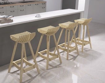 CONJUNTO DE 4 PIEZAS Taburete de bar, silla de diseño, silla moderna, taburete industrial, taburete de madera, silla de bar, cocina Hoker