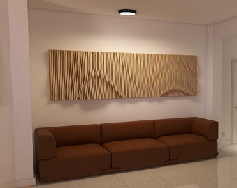 extra große Wanddekoration, Wand Wellen, Parametrische Wand Kunst