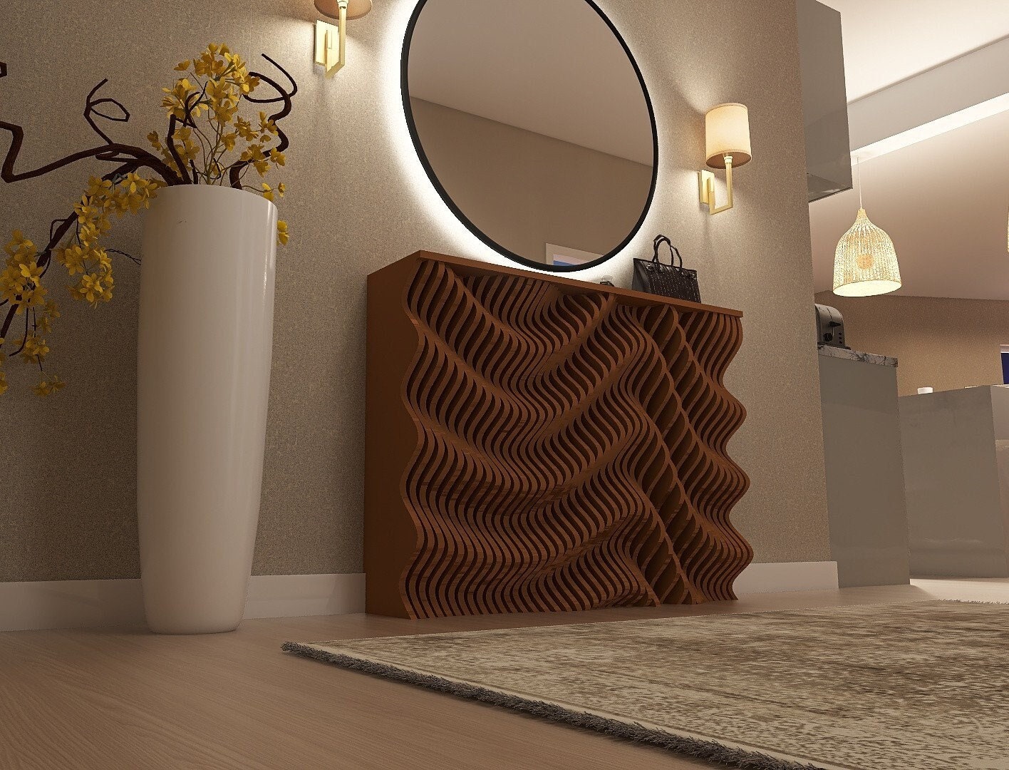 Entryway Modern Console Table, Modern Home Console, Large and Narrow