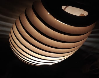 parametric pendant lamp, mid-century modern chandelier, designer lamp, wooden pendant lamp