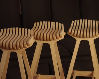 ZESTAW 3 SZTUK Stołek barowy, krzesło designerskie, krzesło nowoczesne, stołek przemysłowy, stołek drewniany, krzesło barowe, hoker kuchenny