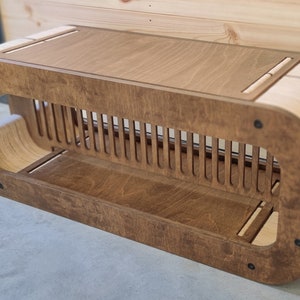 Walnut oval coffee table, modern table - Grill