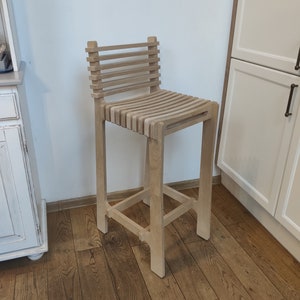 Bar Stool, Designer Chair, Modern Chair, Parametric Furniture, Wooden Stool, Bar Chair, Kitchen Hoker, Scandinavian Design