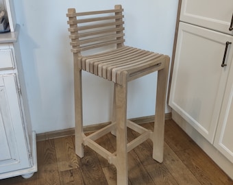 Bar Stool, Designer Chair, Modern Chair, Parametric Furniture, Wooden Stool, Bar Chair, Kitchen Hoker, Scandinavian Design