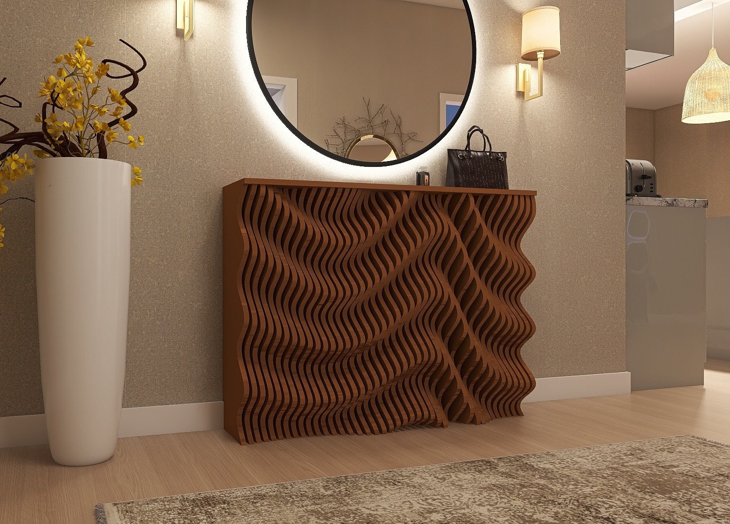 Entryway Modern Console Table, Modern Home Console, Large and Narrow