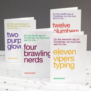 Grappige kerstkaarten - 12 dagen kerst - Wordplay Christmas Card Pack - Alternatieve kerstkaarten - Pack of Cards - GRATIS VERZENDING