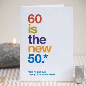 Carte drôle 60e anniversaire - 60 anniversaire - carte d'anniversaire pleine d'esprit - carte grossier 60e - anniversaire drôle 60 - carte drôle 60 ans - livraison gratuite