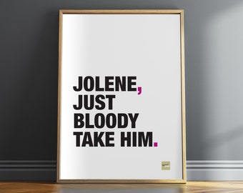 Funny Jolene Song Lyric Print