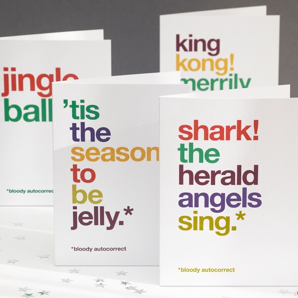 Funny Autocorrect Christmas Card Multipack x 4