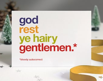 Funny Autocorrect Hairy Christmas Card