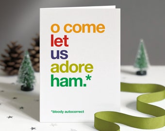 Funny Autocorrect Ham Christmas Card