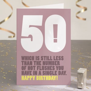 Carte des 50 ans drôle - carte des 50 ans - carte des 50 ans - ménopause - cartes grossières - carte d'anniversaire sarcastique - livraison gratuite