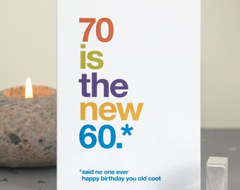 Carte d'anniversaire amusante pour 70 ans - LIVRAISON GRATUITE