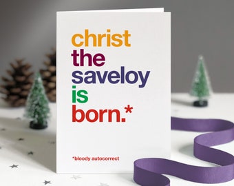 Funny Autocorrect Saveloy Christmas Card