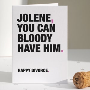 Grappige scheidingskaart Jolene-tekst